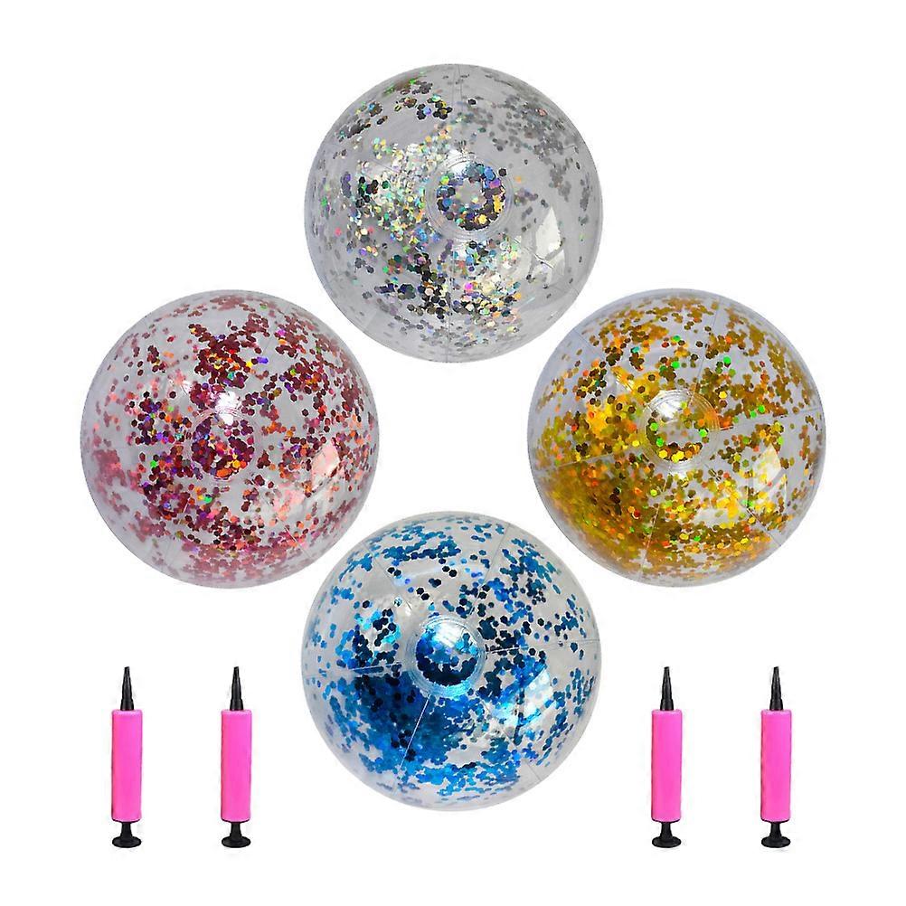 Inflatable Balls 4 Pcs Playing Balls Ocean Assorted Color Pvc for Water Playing