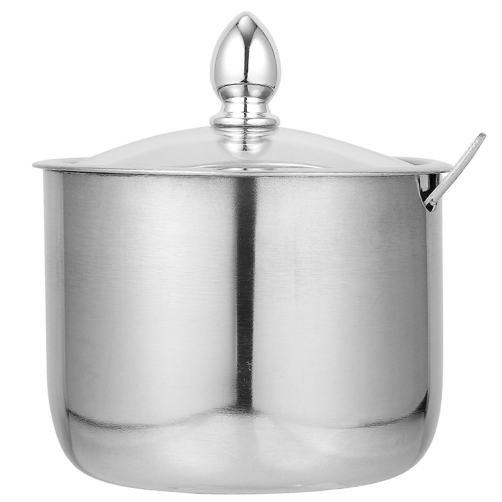 Stainless Steel Condiment Seasoning Container Square Shape for Restaurant Silver Material Saving Counter Space 1Pcs