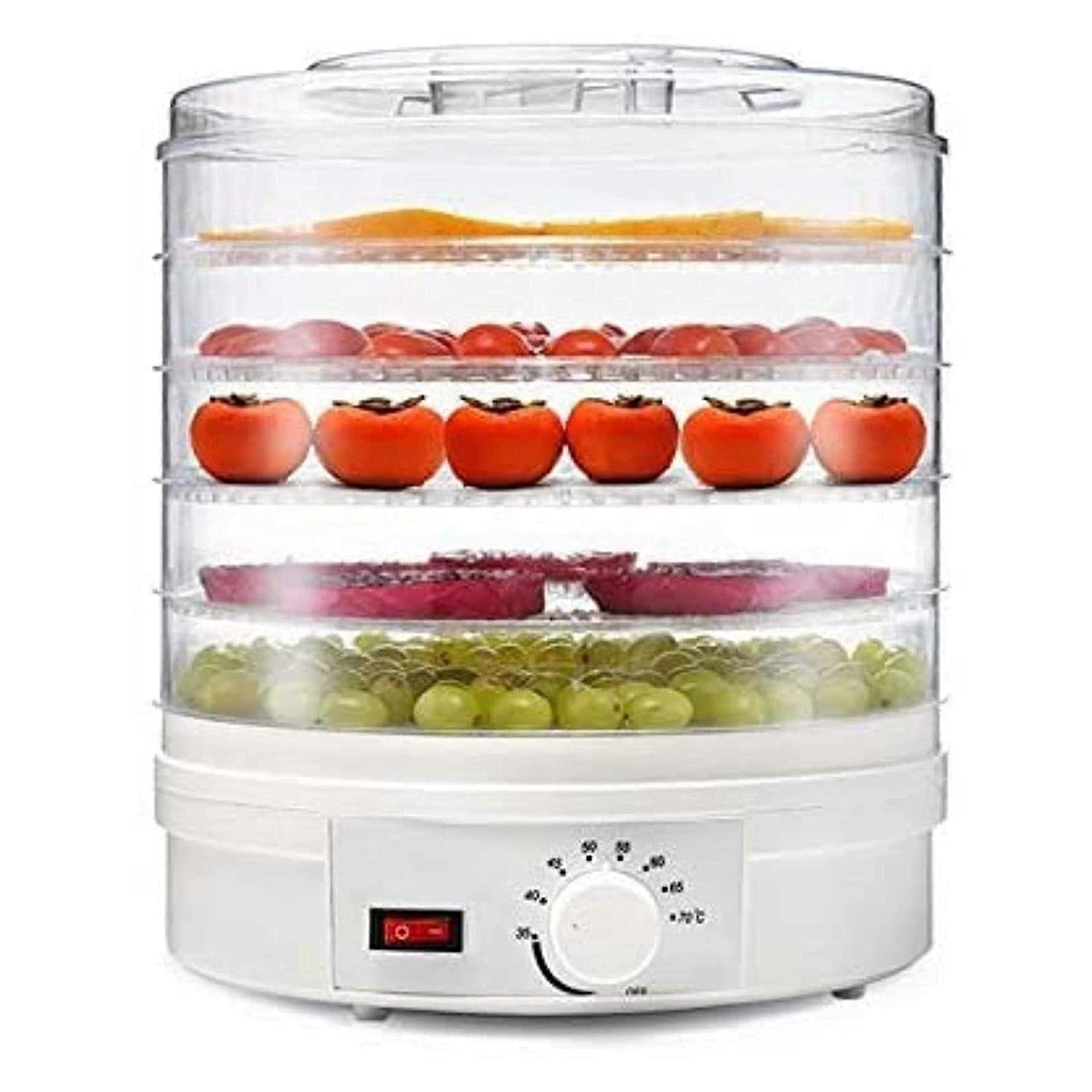 Food Dehydrator 340W, 5Tier Dryer With 360 Degree Heating, Adjustable Temperature Control For Fruit And Vegetables