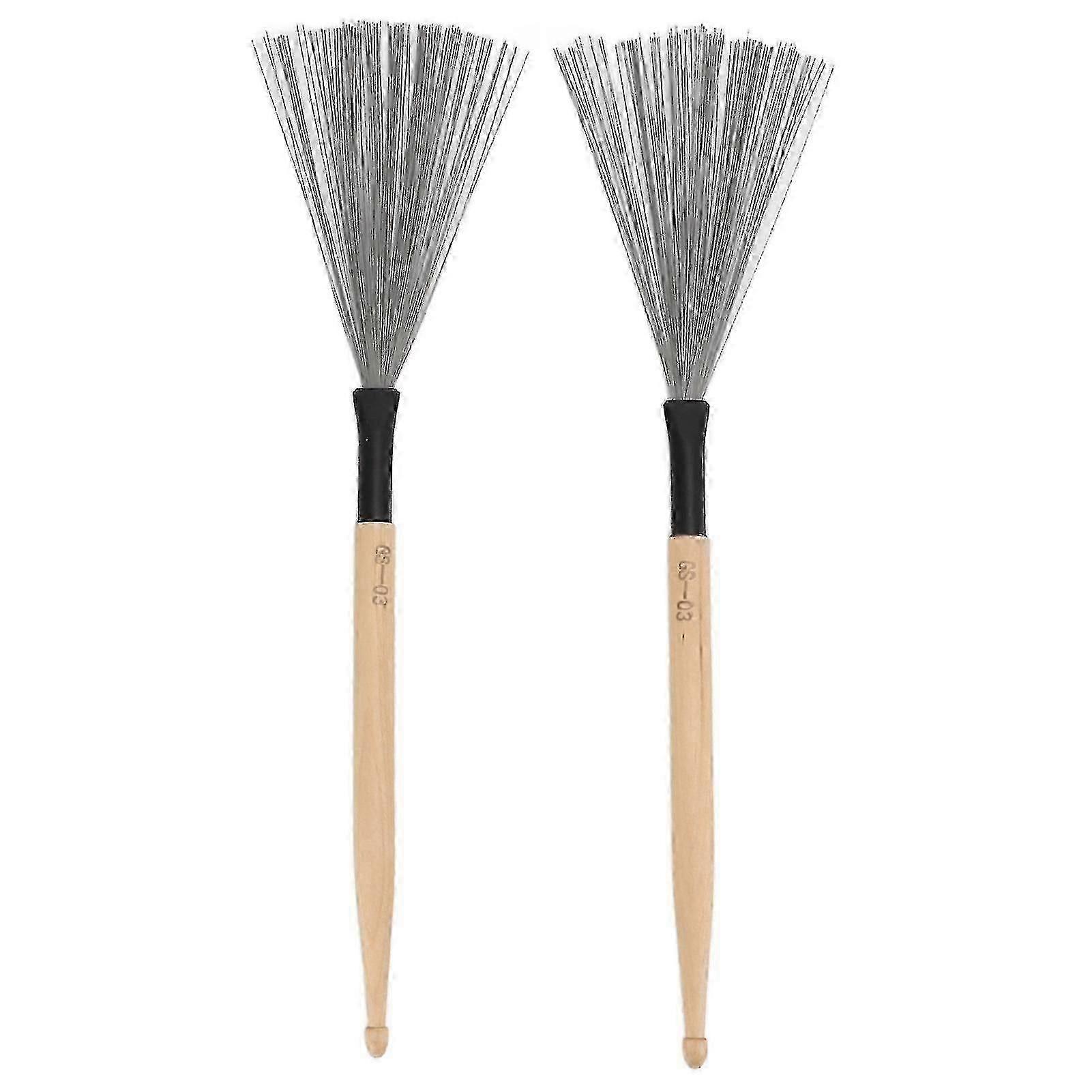 2024 2PCS Drum Brush Double Headed Dual Purpose Maple Drumstick Rub...