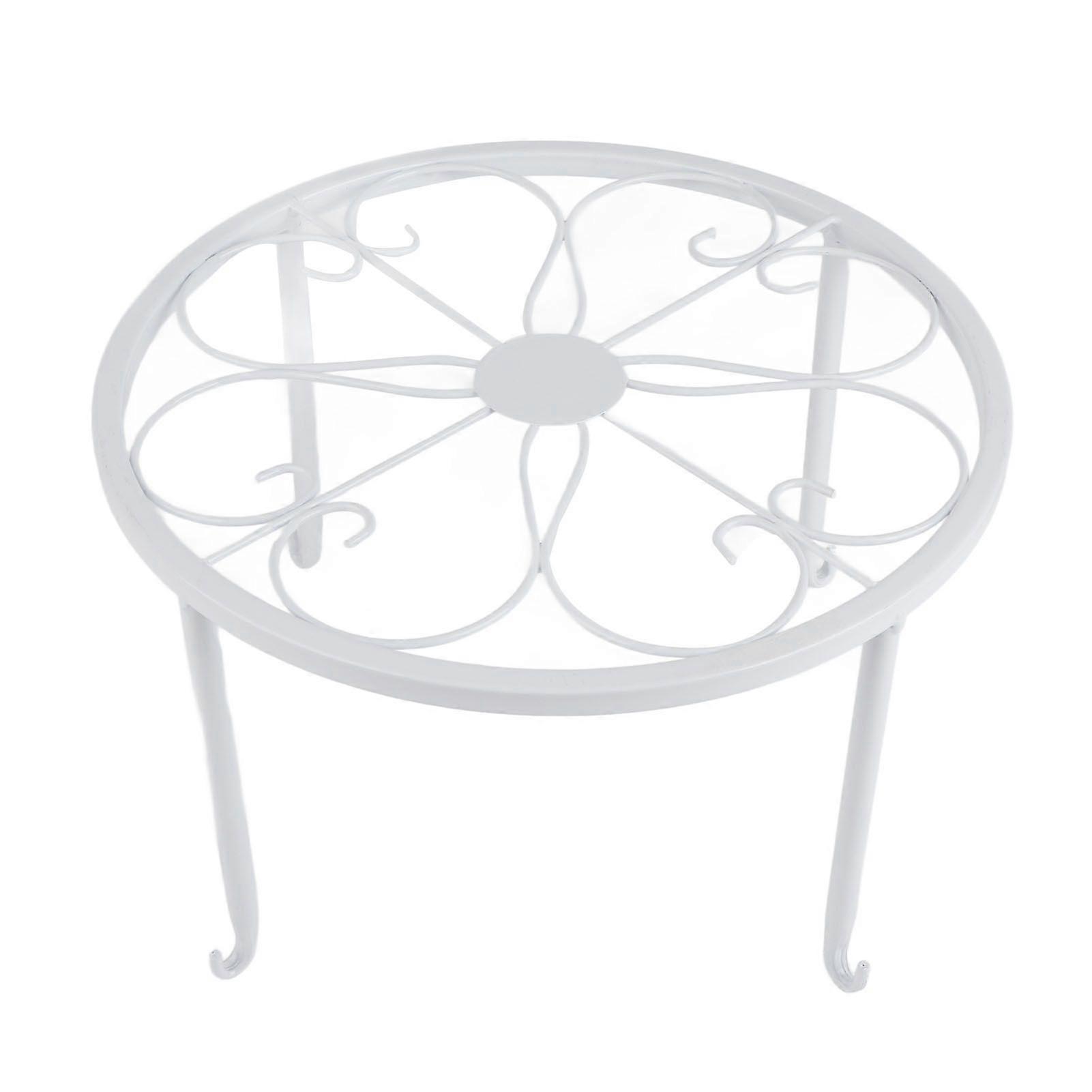 طبقة واحدة من الحديد نبات الوقوف الطابق الوقوف بسيط منخفض وعاء النباتات الوقوف شرفة غرفة المعيشة وعاء الزهور الجرف 30x30x19cm / 11.8x11.8x7.5in أبيض