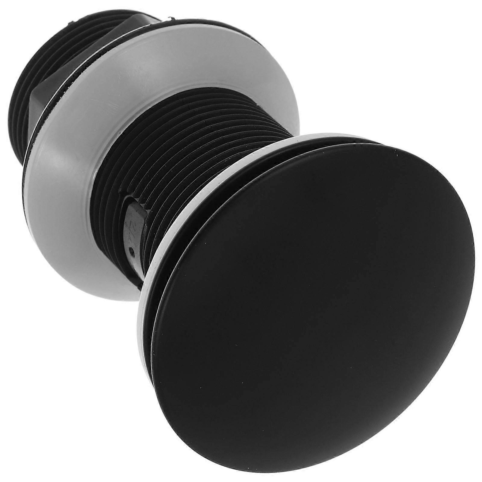 Black Plastic Bathroom Sink Drain Strainer Push Type Stopper for Daily Use and Household Maintenance 1Set