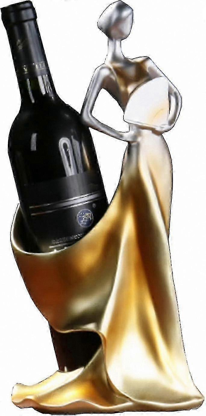 Decorative Countertop Wine Rack Holder for Kitchen, Unique Lady Design Bottle Stand Storage Solution