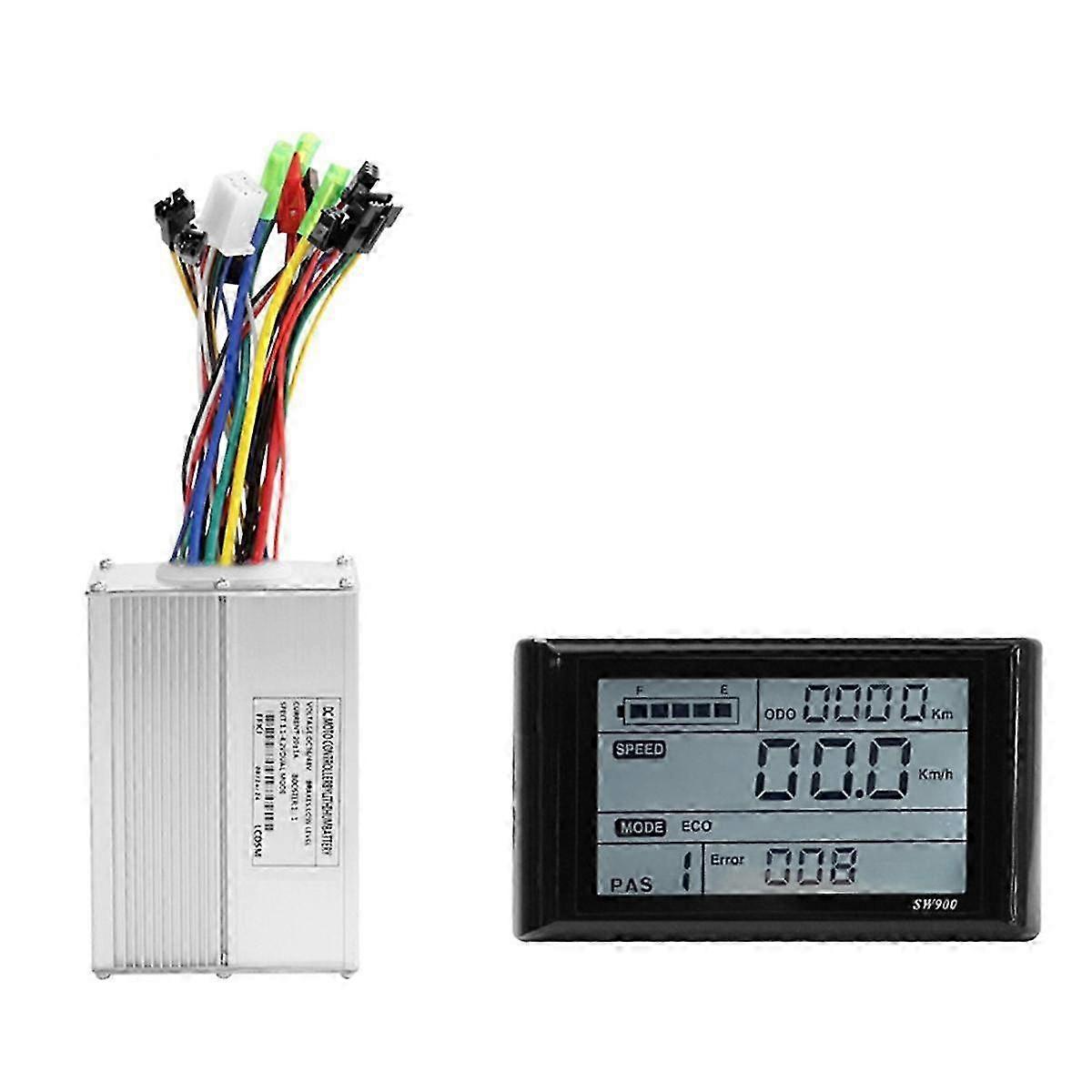 SW900 Electric Bike LCD Display Dashboard with SM5+2PIN+20A Sine Wave Controller for Mountain Bike Modifications