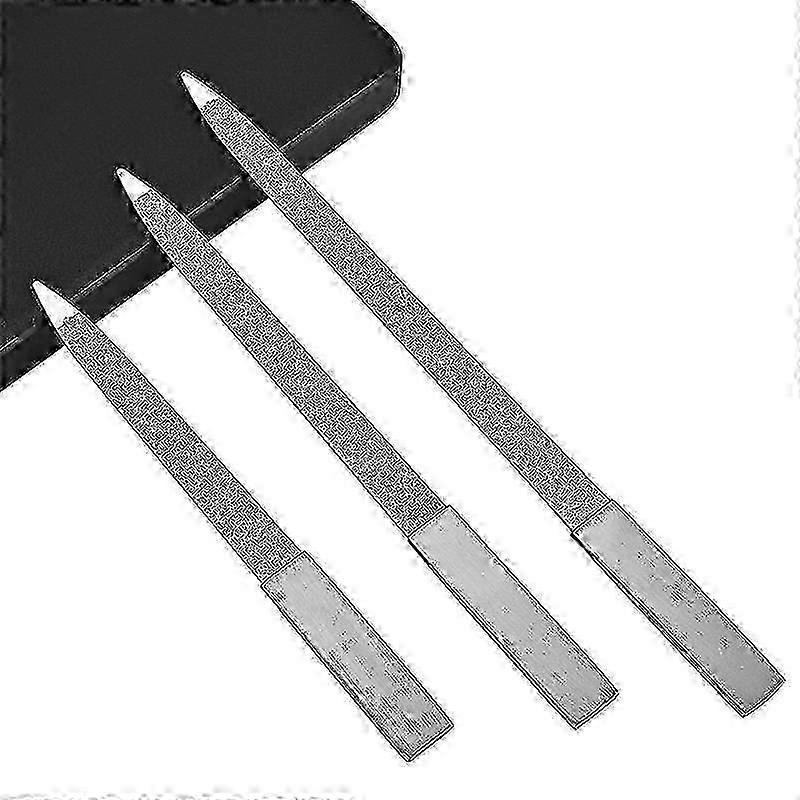 3-Pack Diamond Nail File Stainless Steel Double Sided Nail File Metal File