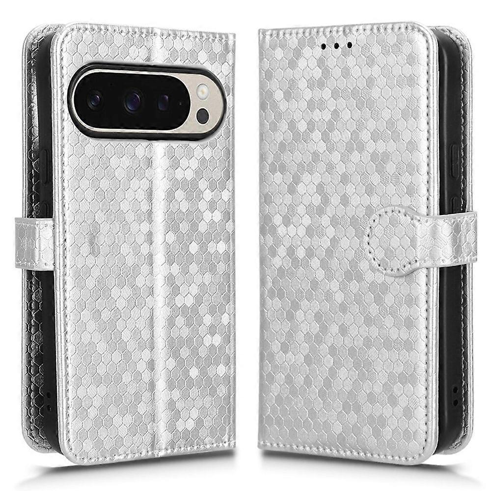 Compatible For Google Pixel 10 Pro / Pixel 10 Wallet Case Dot Pattern Imprint PU Leather Phone Cover with Wrist Strap