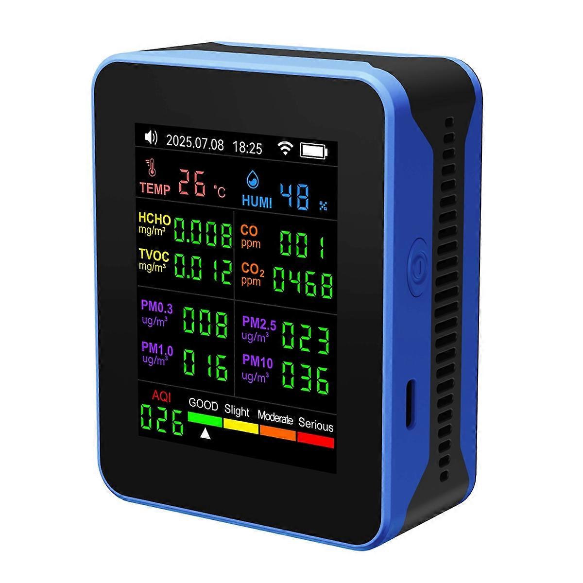 Tuya WiFi 16 in 1 Air Quality Monitor PM2.5 HCHO TVOC CO2 A