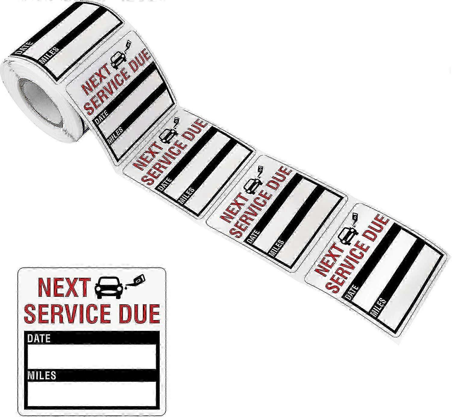 300/150 Pcs Oil Change Auto Maintenance Service Due Reminder Stickers Labels In Roll With Perforation Line-each Measures 2 X 2 Black Szkyd