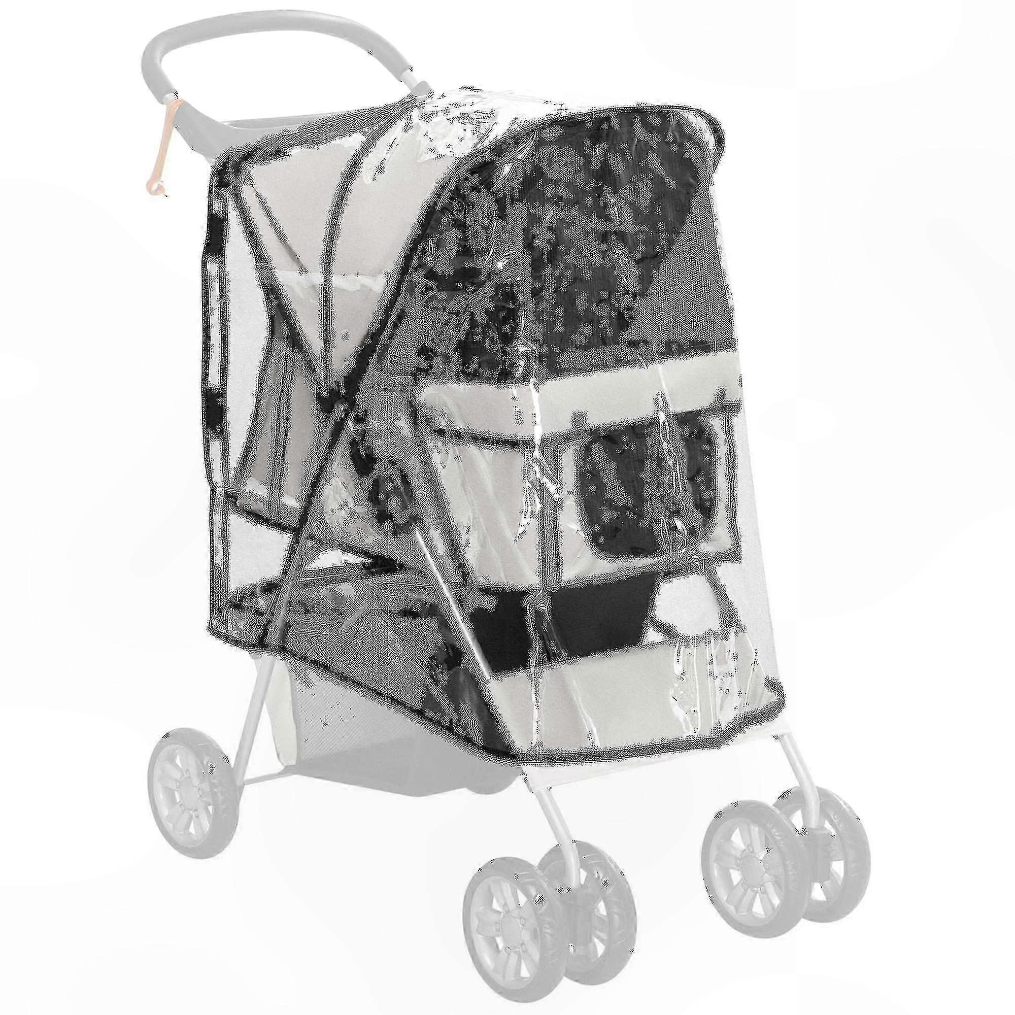 Pet Stroller Rain Cover with Rear Entry for Dog Prams