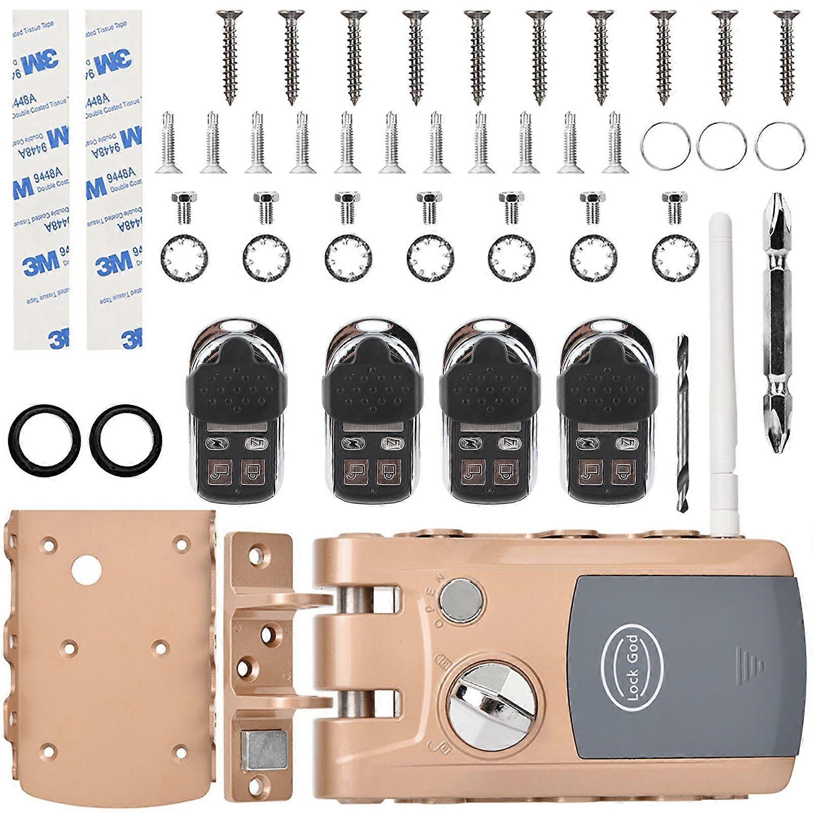 Home Security Intelligent Lock Anti theft Keyless Lock with Four Remote Controllers