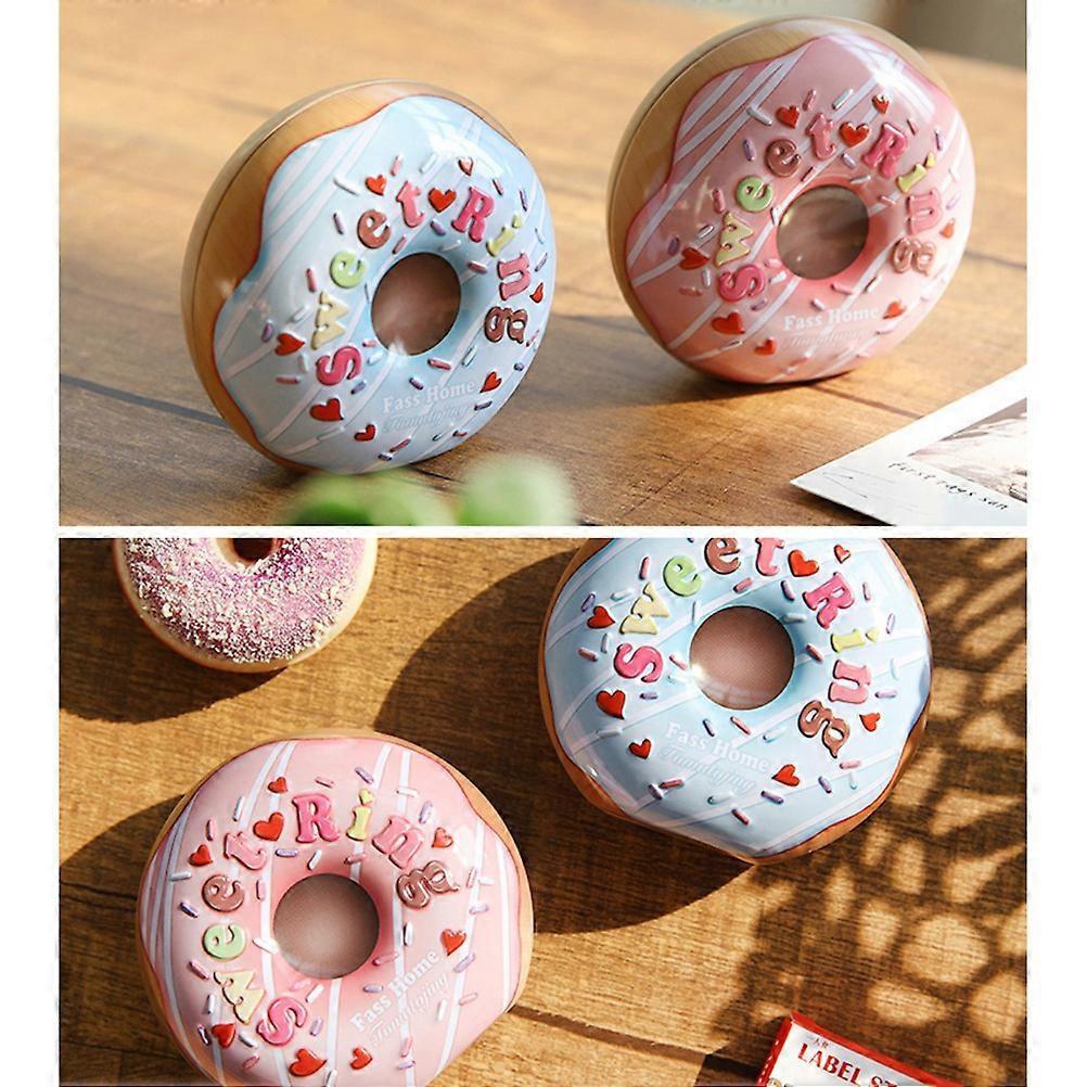 Donut Shaped Cookie Box Tinplate Candy Box for Candy Storage Use