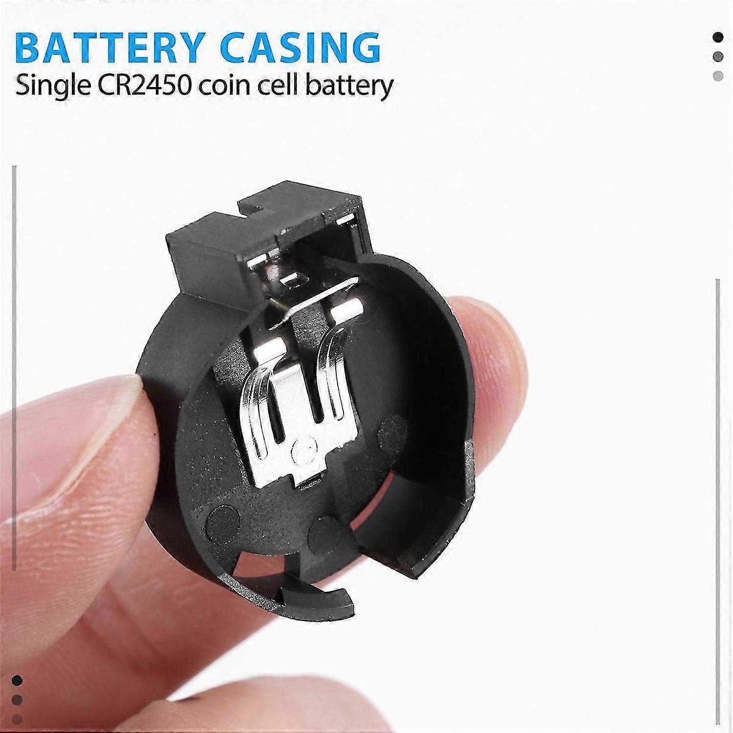 2 Pcs CR2450 Coin Cell Button Battery Socket Holder 2 Pins
