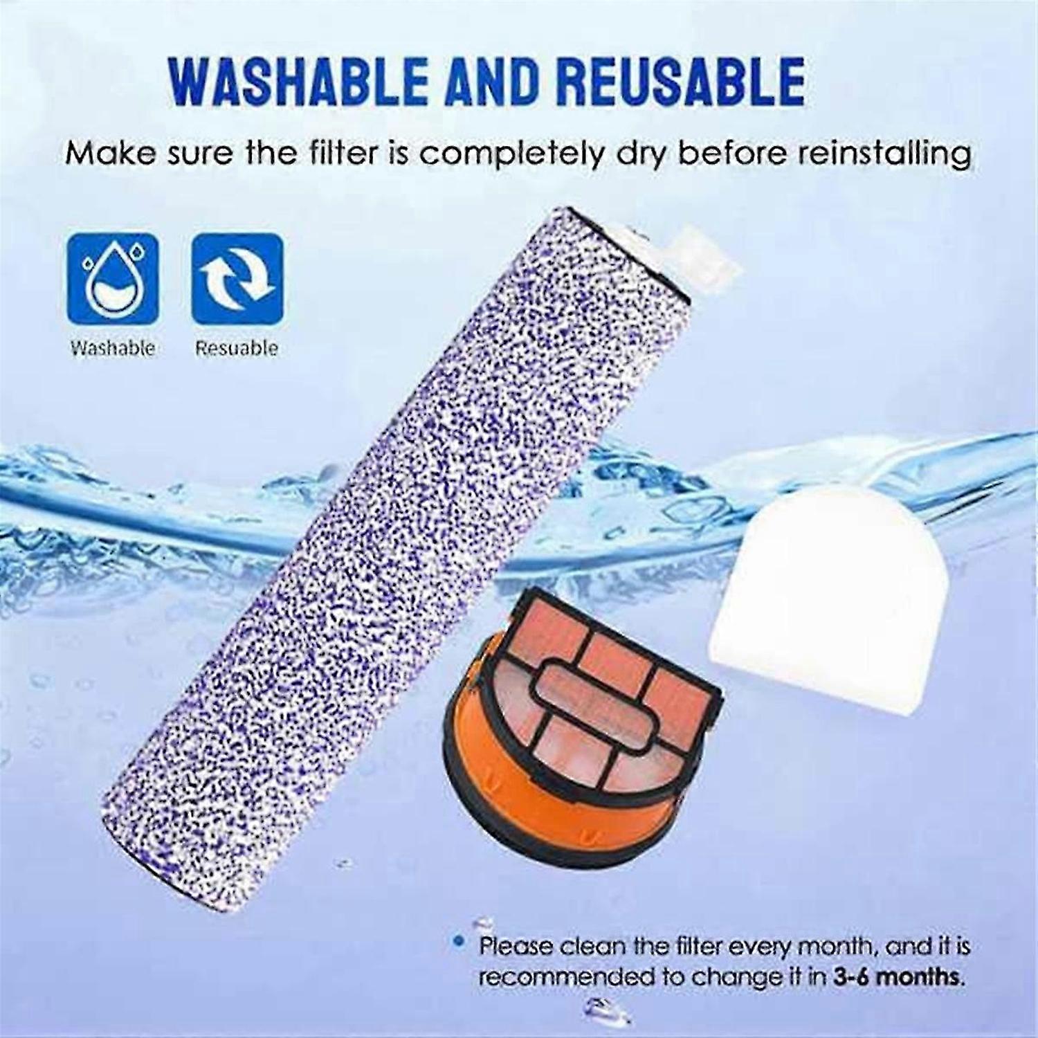9PCS Brushroll Filter Bundle for WDB1F2 HydroVac AW201 AW302 WD201 WD100 WD200 WD101 WD200C Replacem