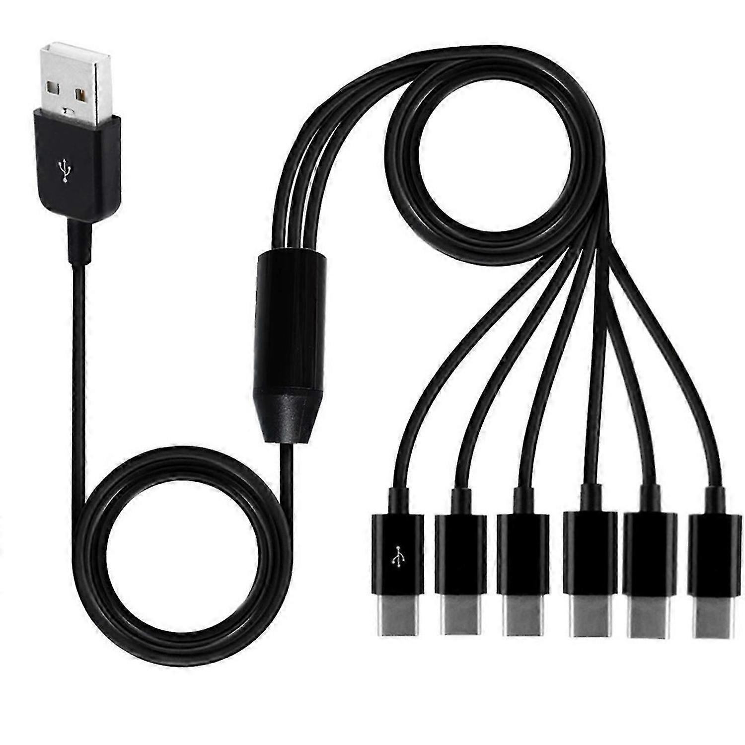 6-In-1 USB Type C Splitter Cable C Data mission Charing Cable for Phone Tablet 1.5m