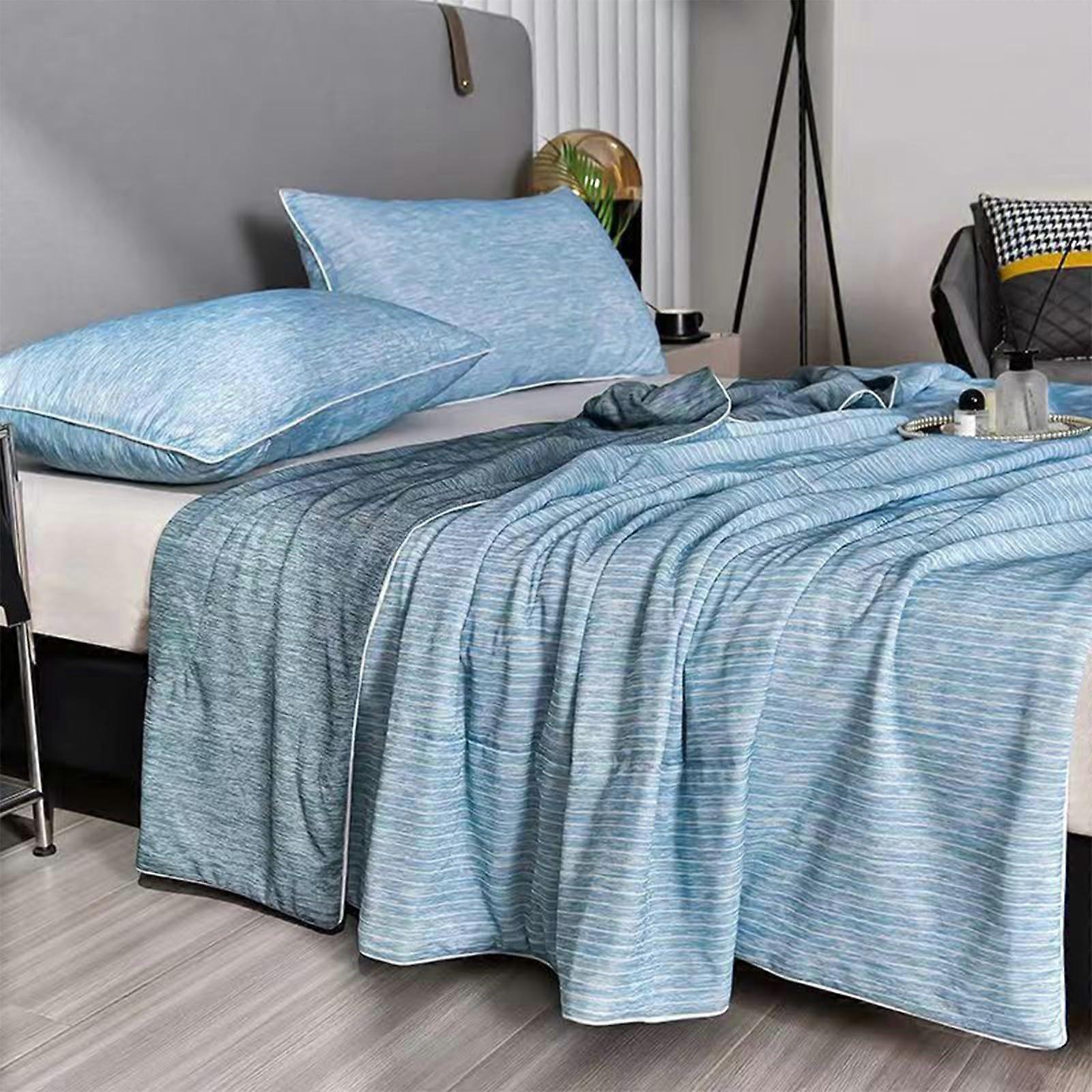 Summer Cooling Comforter Queen Size, Cold Touch, Soft Breathable, DoubleSided Striped Comforter 1200X230