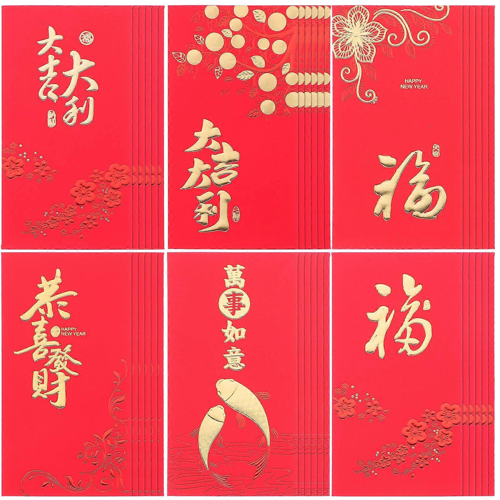 Golden New Year Envelope for Storage 60Pcs Paper Money Bags for Celebration