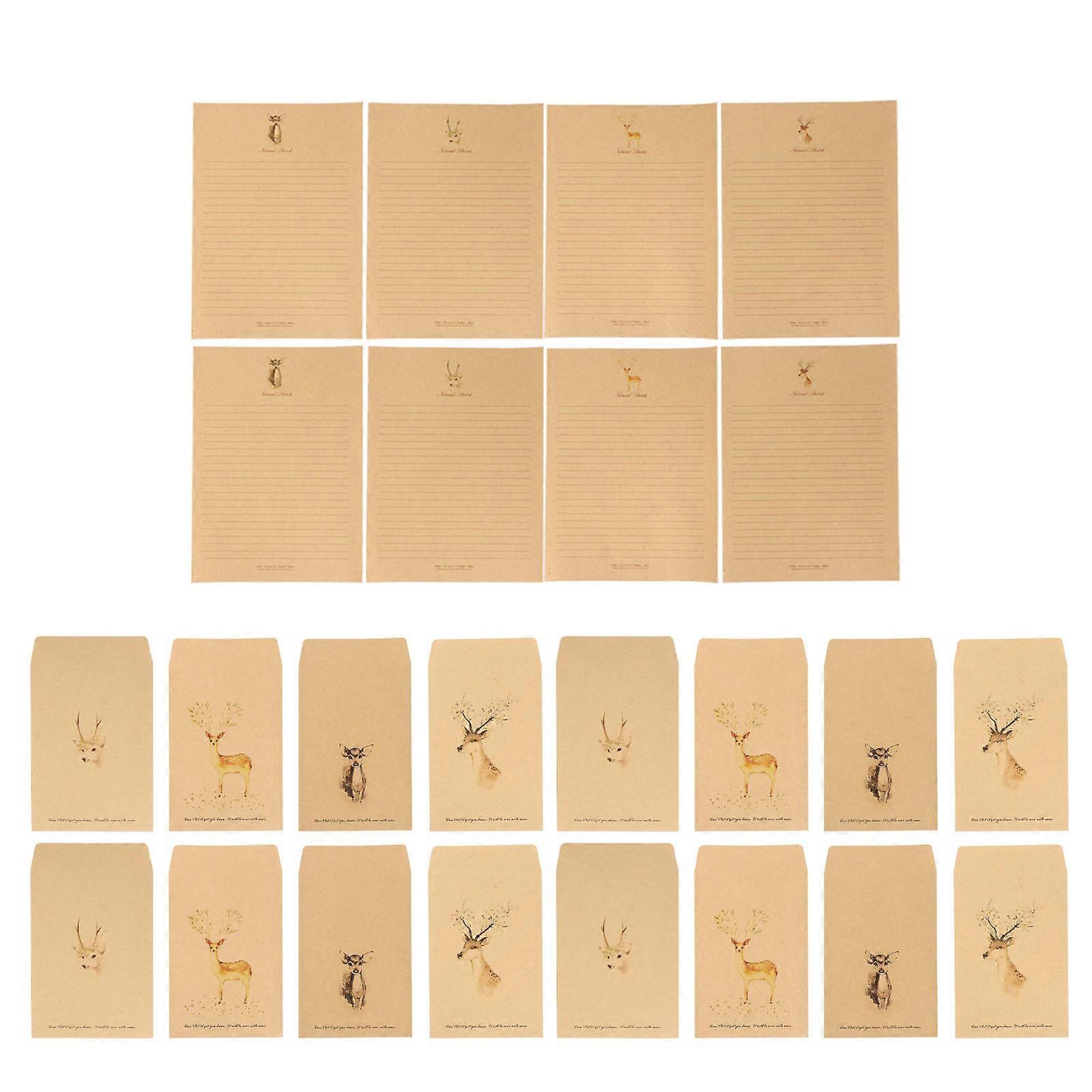 Lovely Fawn Design Letter Papers with Envelope for Blessing Use 1Set