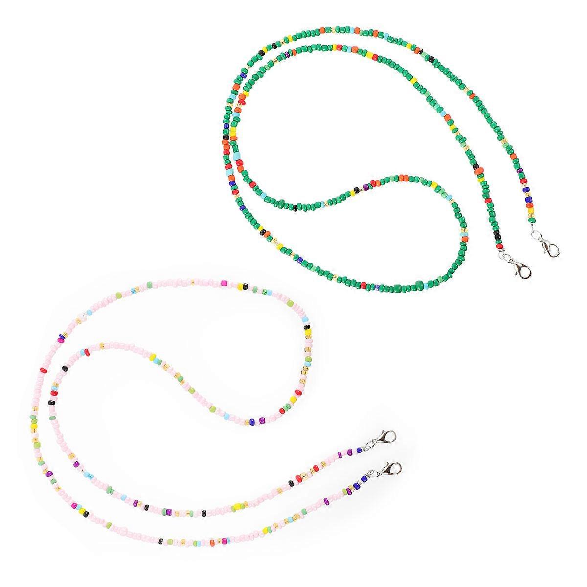 Masks Strap for Mask Use 2Pcs Beads Hanging Neck Rope Lanyard