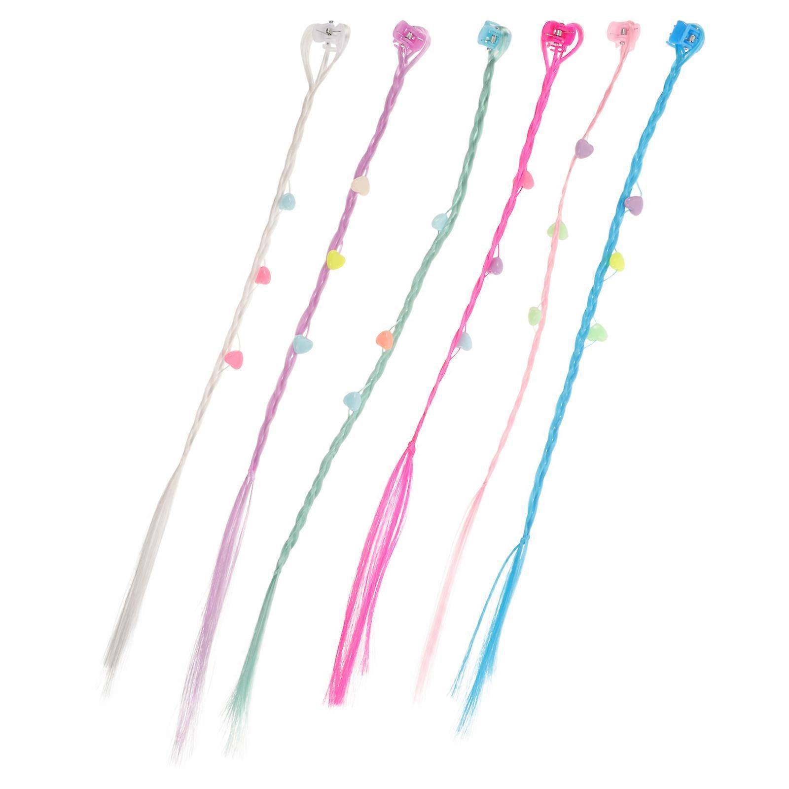 Colored Hair Extensions Braided Wigs for Decoration 24Pcs