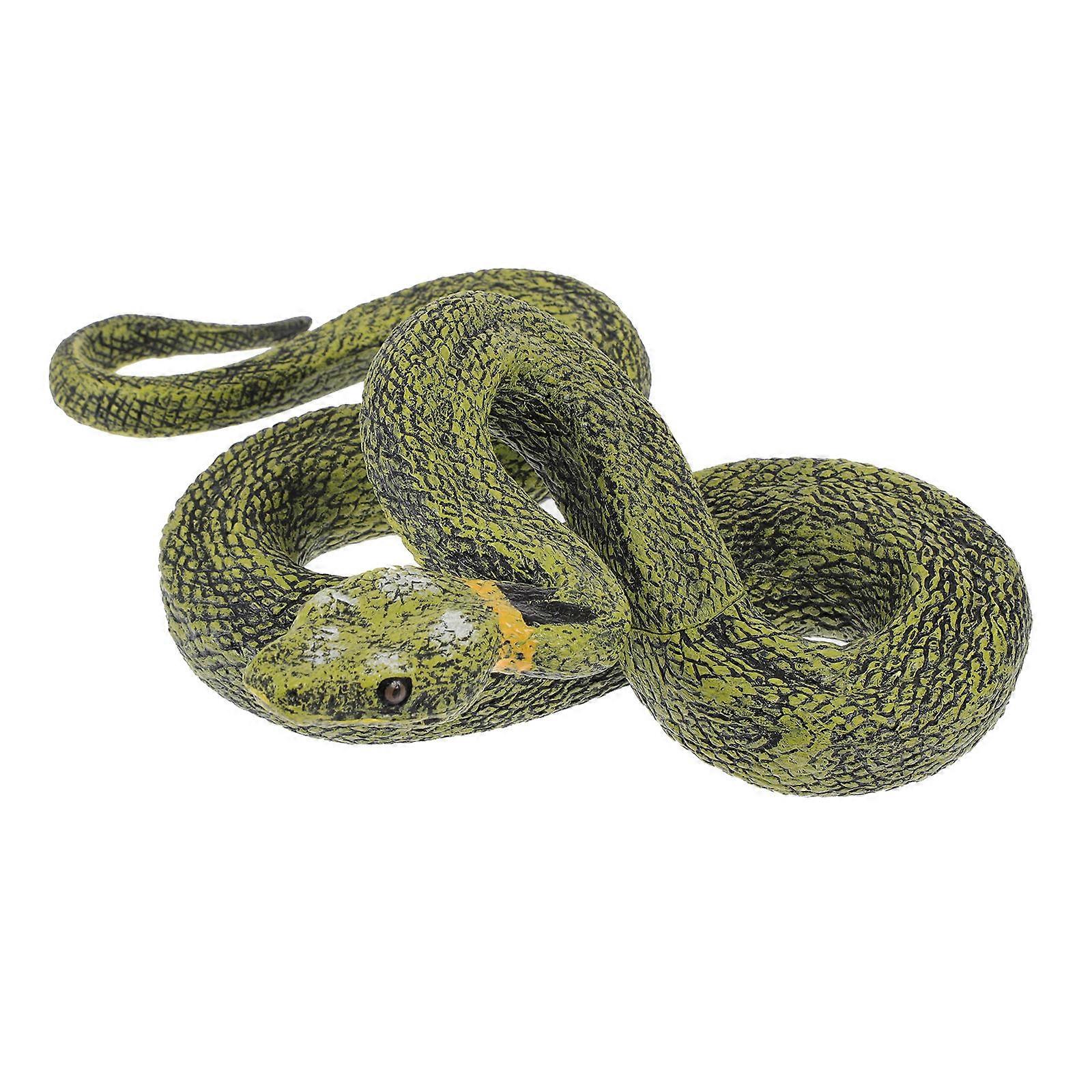 Simulation Snake Plaything Plastic for Playing 1Pcs Green Prank Toy