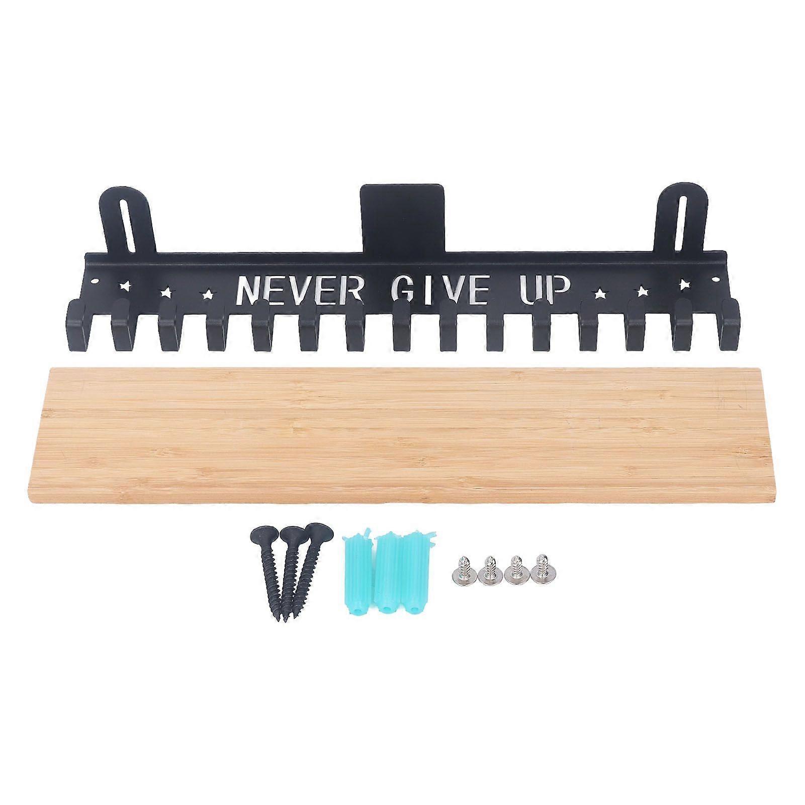Metal Award Display Trophy Shelf Bamboo Trophy Shelf Metal Wall Mounted Medal Display Hanger