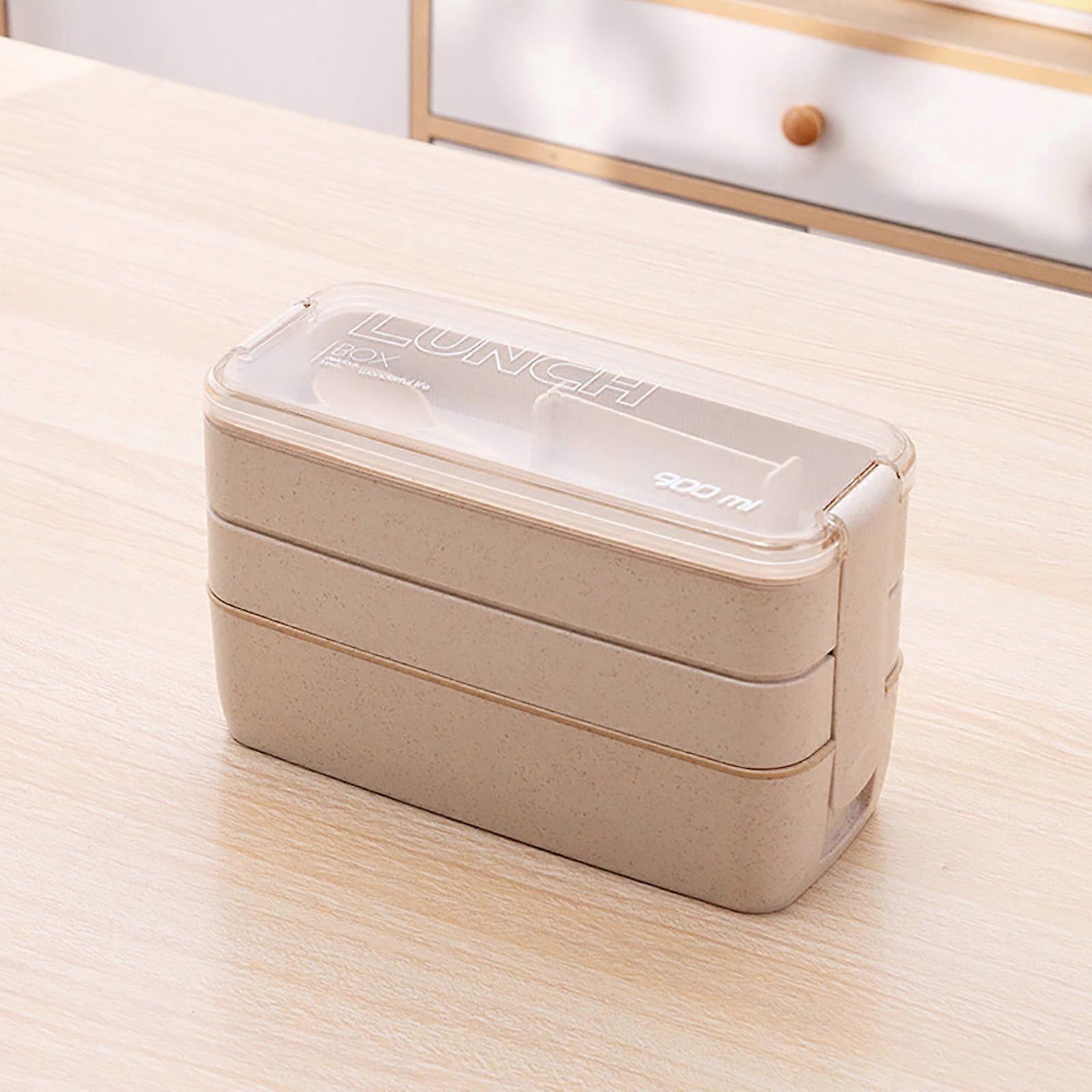Ycolew Bento Box for Adults, Meal Prep Container, Lunch Box with Compartment, Wheat Straw, Leak-proof, Spoon & Fork