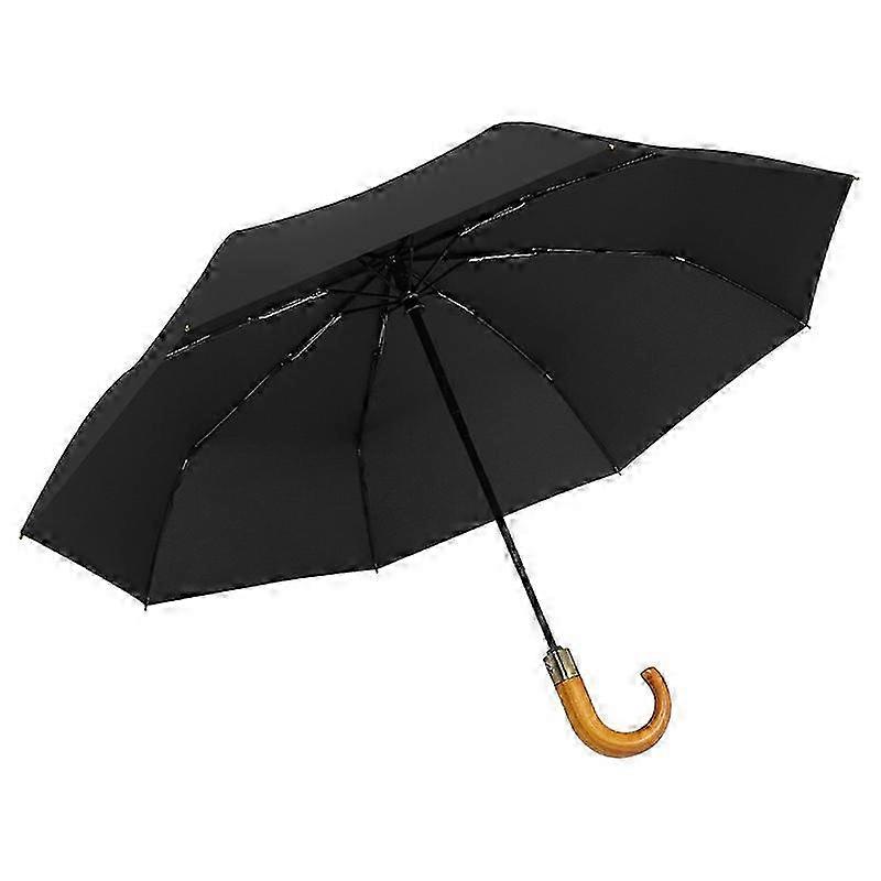 Compact Windproof Travel Umbrella - Automatic Open/Close with J-Hook Handle 2025