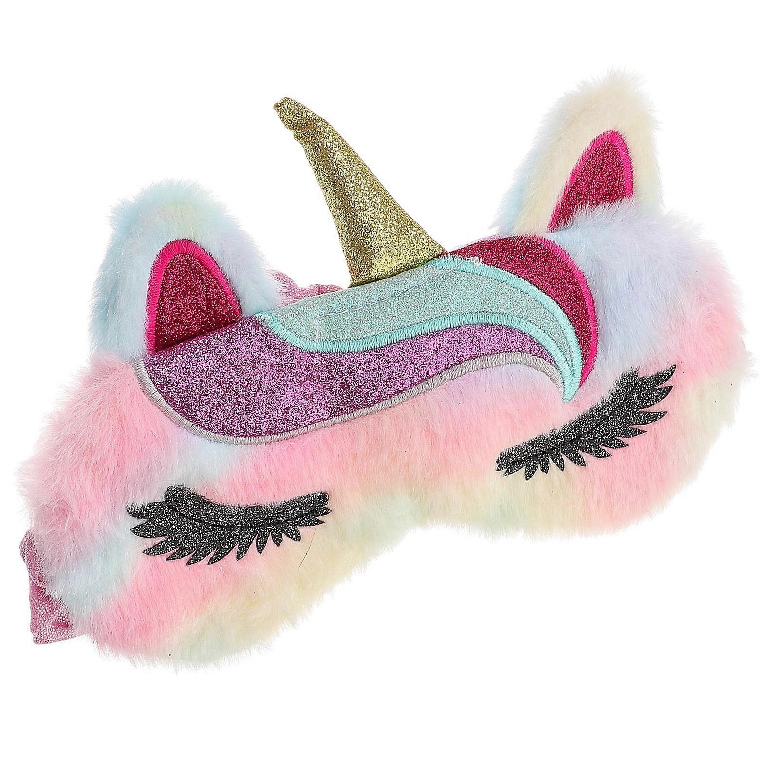 Multi Color Sleep Mask Plush Eye Mask for Sleeping 2Pcs Portable Use