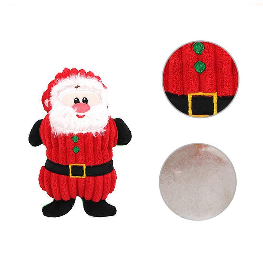 3Pcs Squeaky Pet Toys Plush Interactive Chew Toy for Dog Cat Red for Holiday Fun