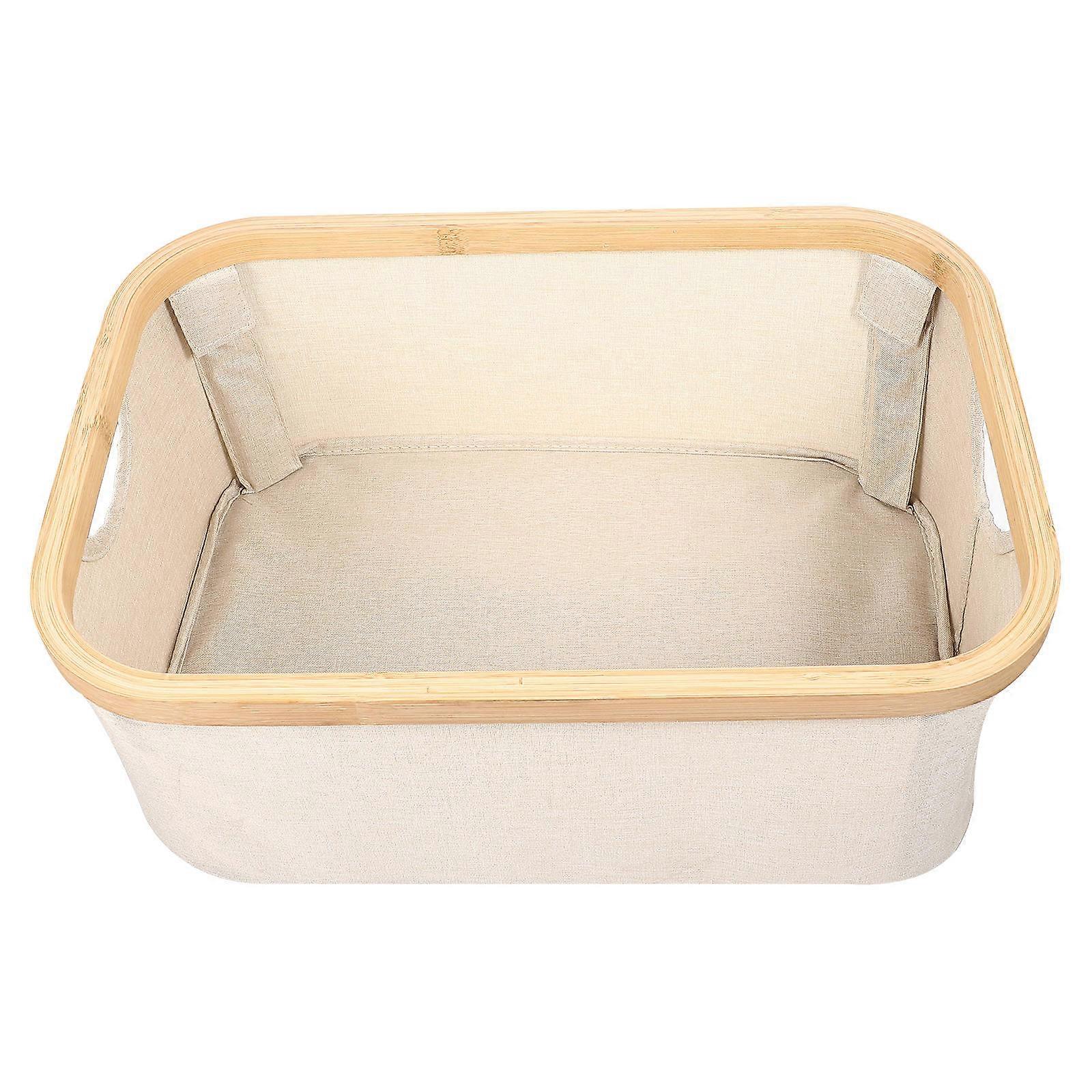 Toy Basket 3Pcs Rectangular Beige Household Storage Solution Simple Design for Living Room Use