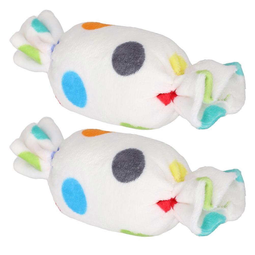 2Pcs Squeaky Plush Dog Toy Candy Shaped Chewing Tool for Independent Play Fun