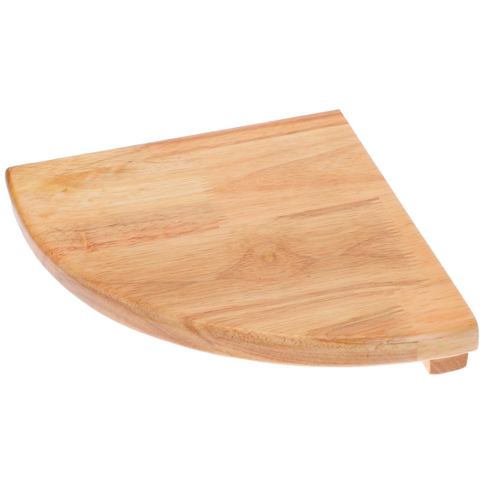 Wall Mounted Wood Storage Rack Sector Shape for Storage Use 1Pcs