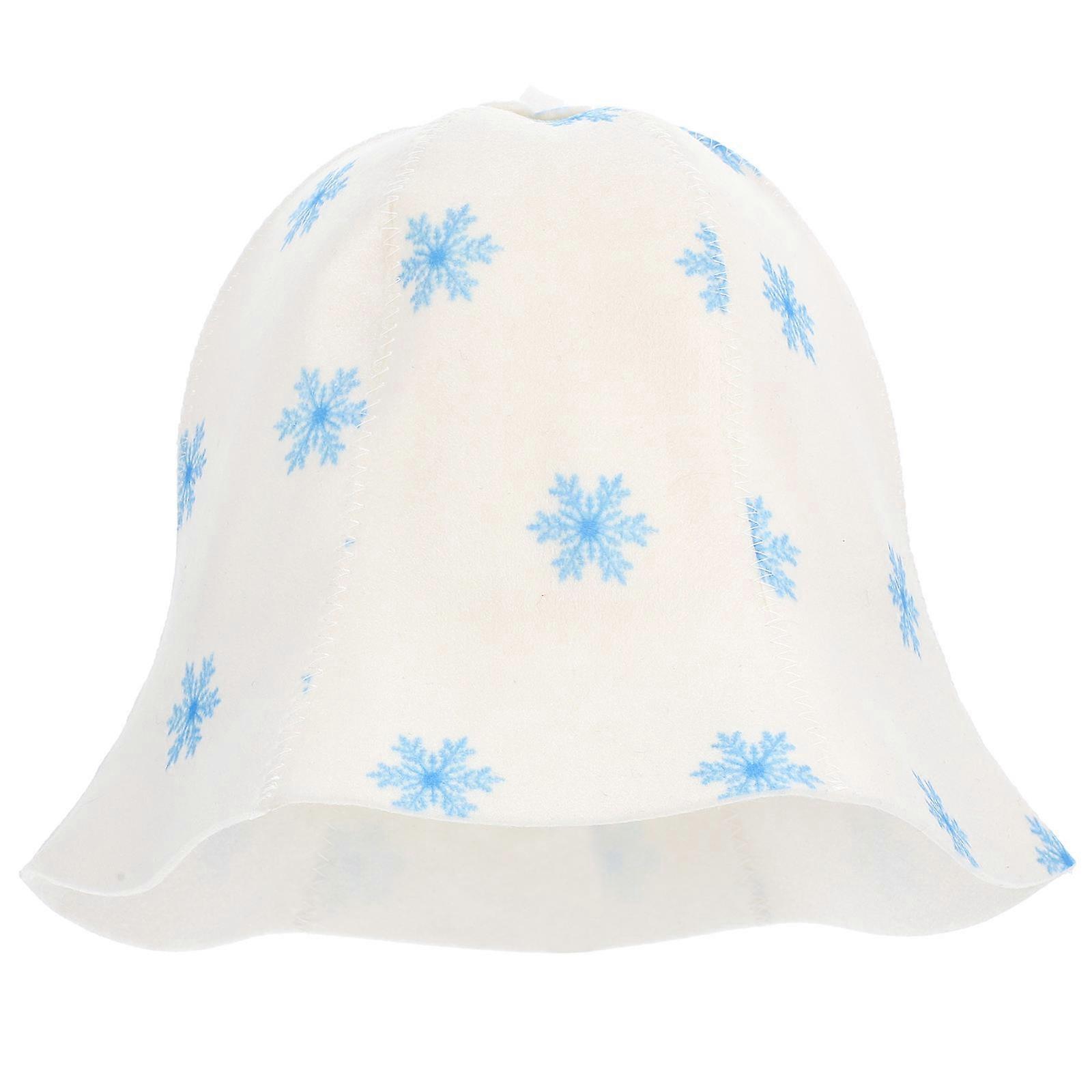 White Felt Sauna Hat for Bath Use Absorbent 4Pcs Set