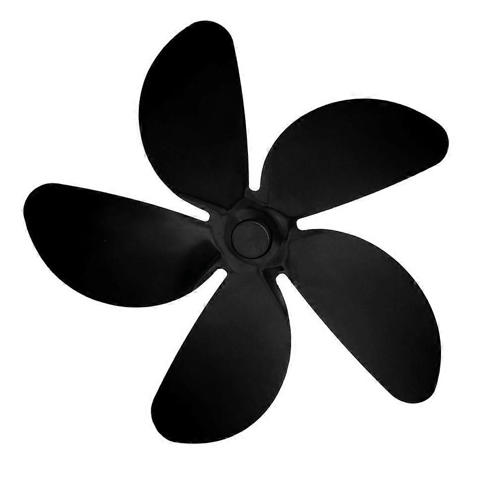 Black 5- Fan Accessory For Home Heating Fireplace Use 1Set