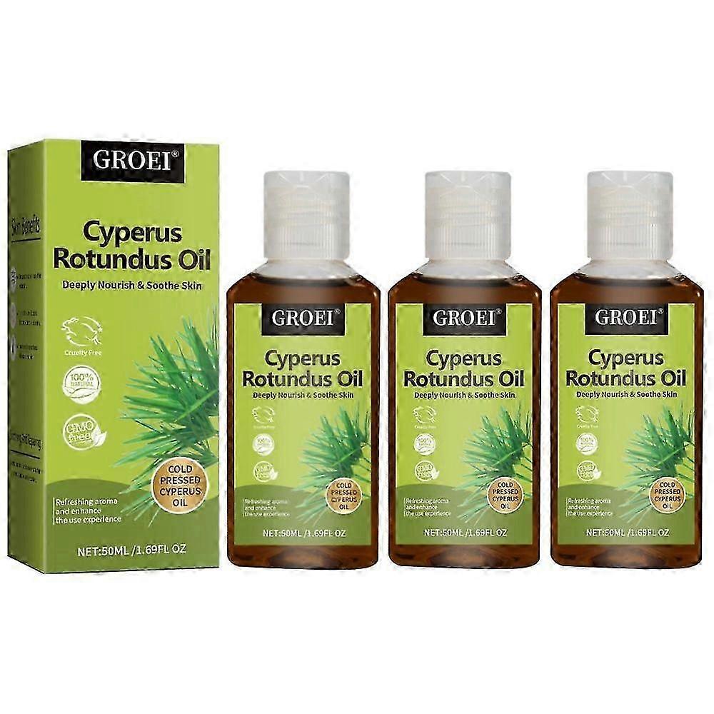 1-3x Huile de Cyperus Rotundus pour l'épilation - huile de Cyperus naturelle réduisant la croissance des poils du corps, hydratante et apaisante