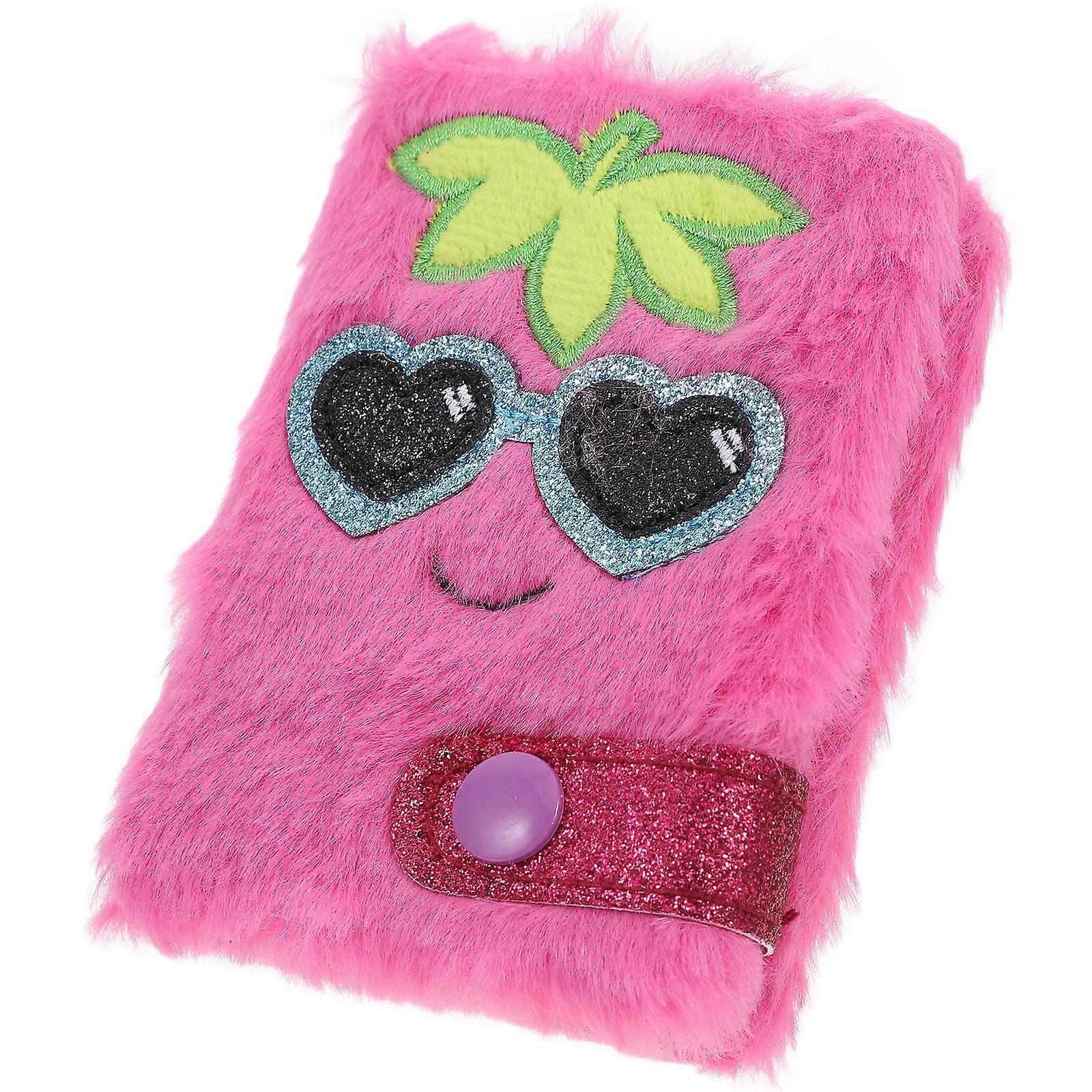 Cartoon Diary Book Plush Cover Notebook for Writing 3Pcs Rosy Plush Note Book