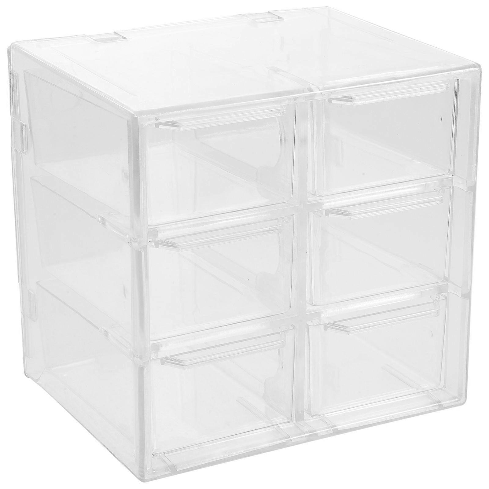 Transparent Makeup Organizer Storage Box For Small Crafts 12.3X10X12CM 3Pcs Multi-Functional Solution
