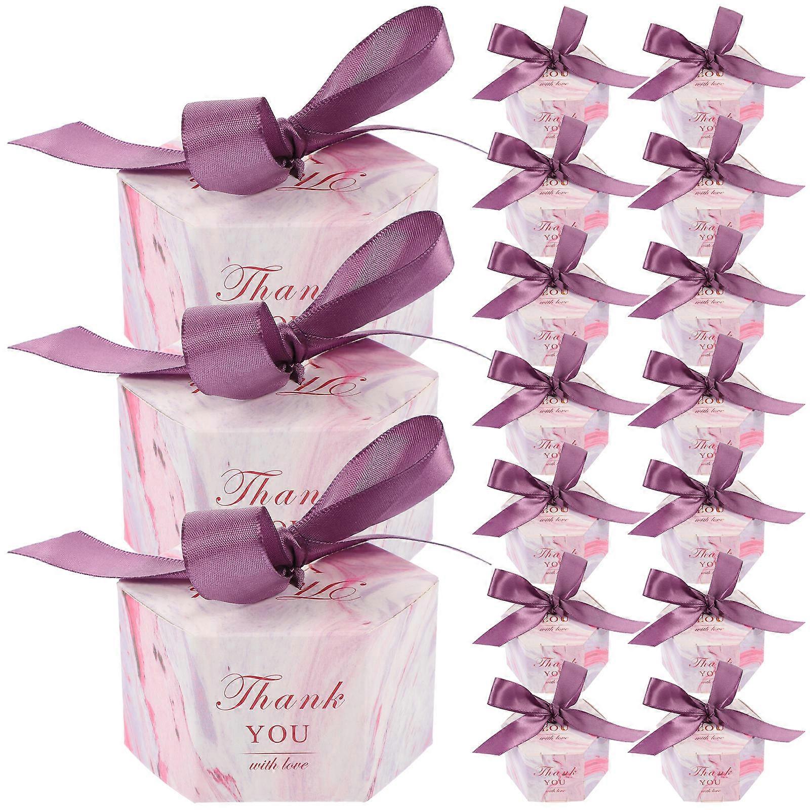 Pink Paper Chocolate Boxes Hexagonal Box for Storage Use 20Pcs