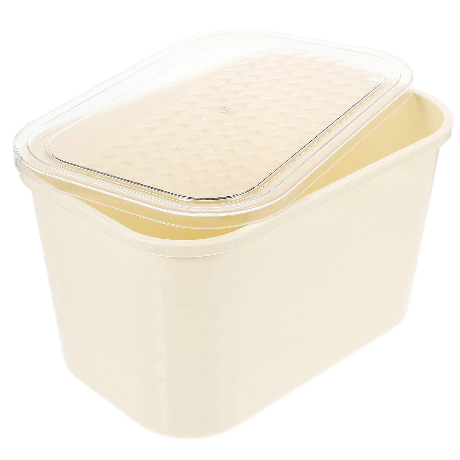 Book Storage Container Clear Box for Storage Use 2Pcs Light Yellow
