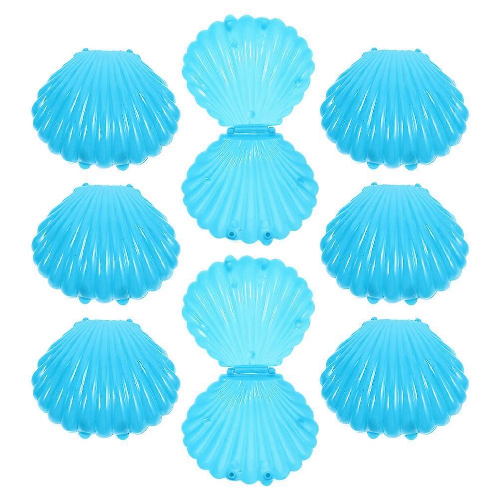 Sea Shell Candy Box for Storage with 8Pcs Plastic Sky-Blue Party Favor Boxes