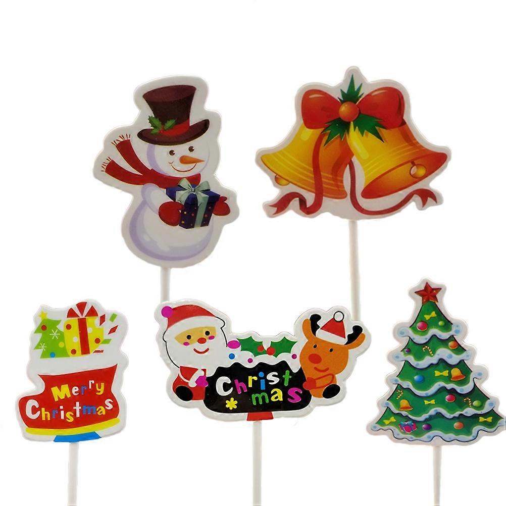 Cake Toppers Assorted Color 5Pcs for Christmas Cake Decoration