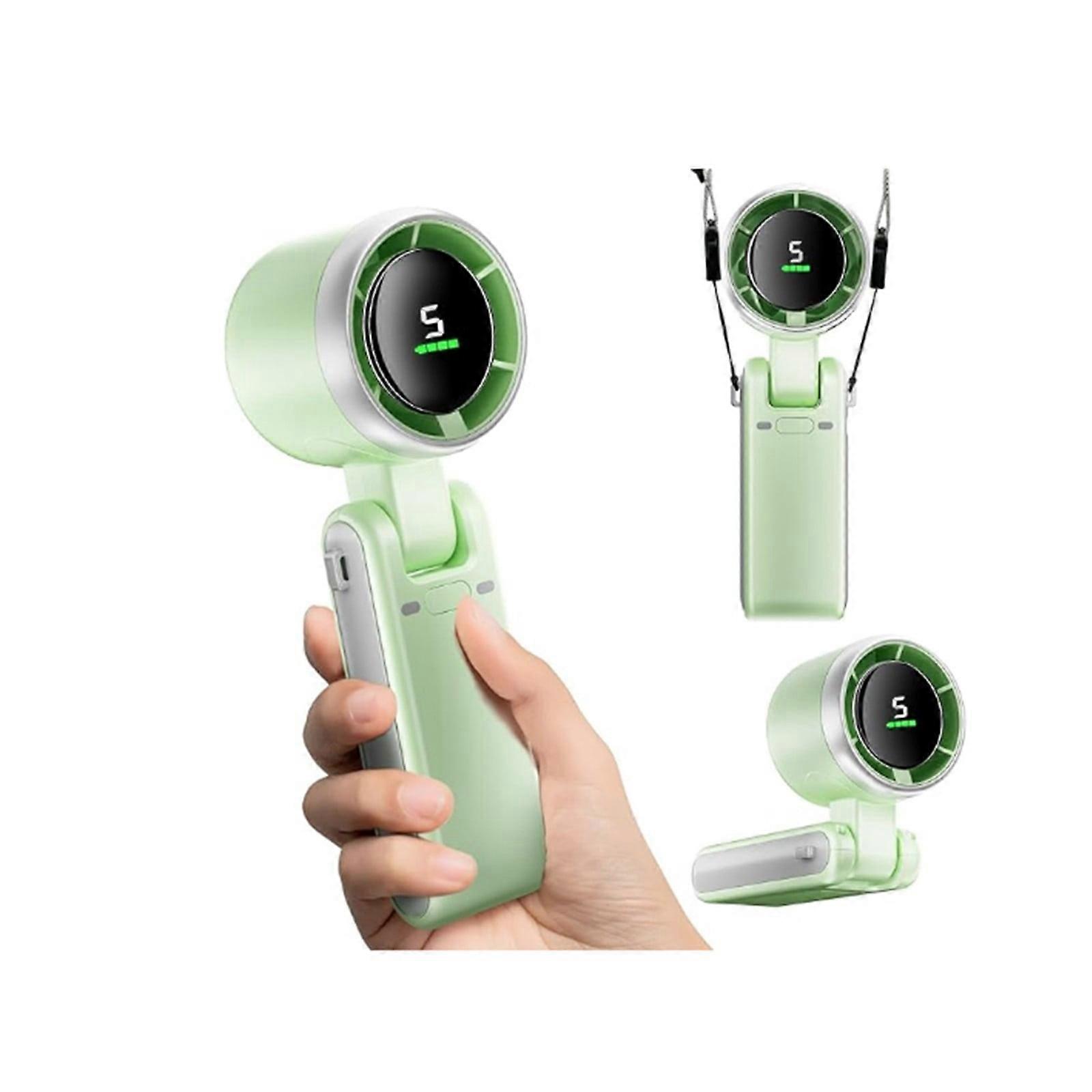 NAZISHW Portable Handheld Mini Fan Foldable Powerful Winds Fan 5000mAh Battery & 50000RPM Speed USB Rechargeable Personal Fan With 5 Speed