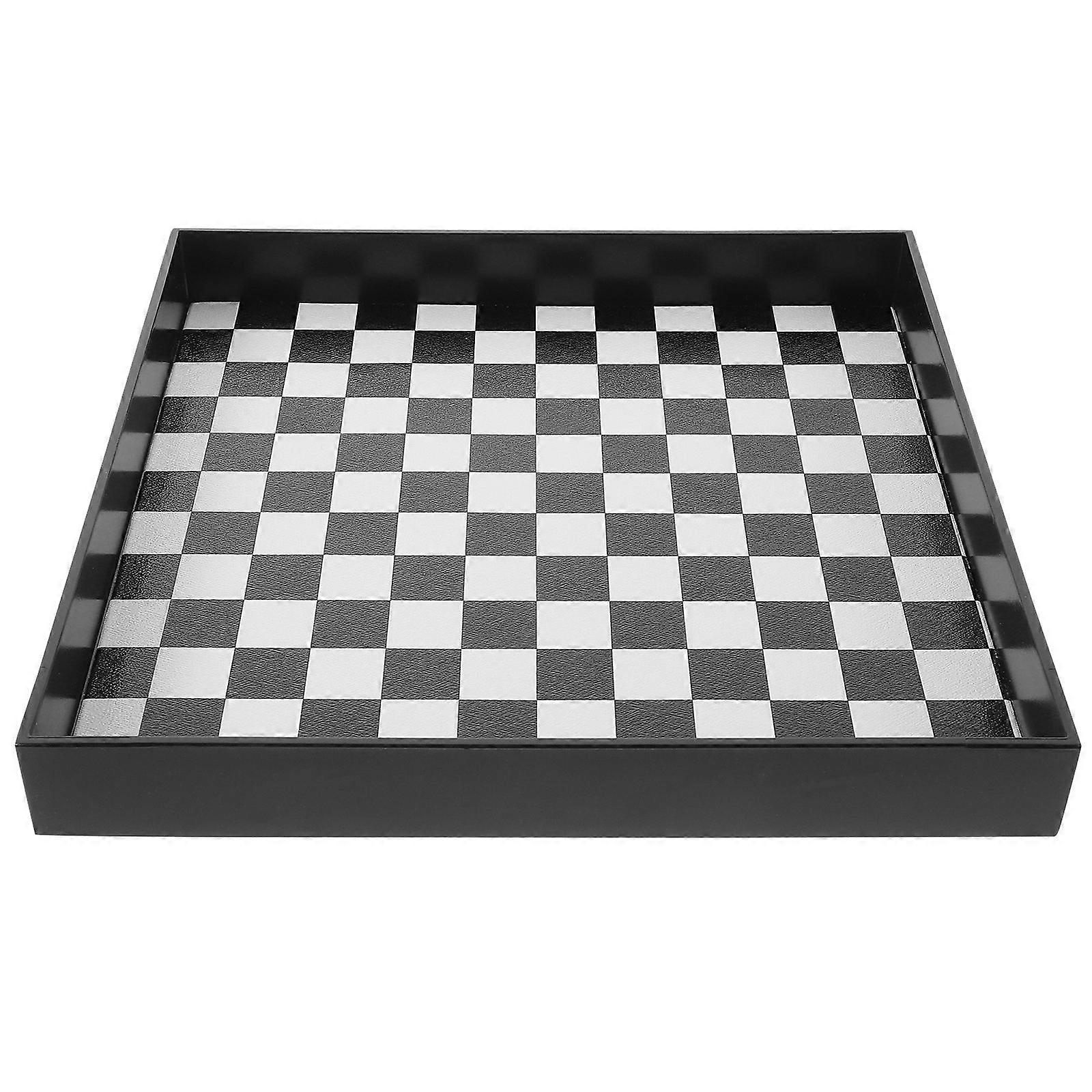 Checkerboard Pattern Storage Tray for Makeup Use Multifunctional Desktop Organizer Plate