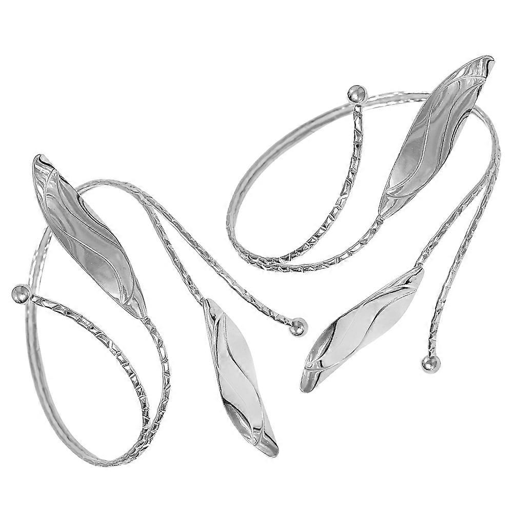 Metal Leaf Shaped Curtain Tiebacks for Drapery Holdbacks 6Pcs Silver