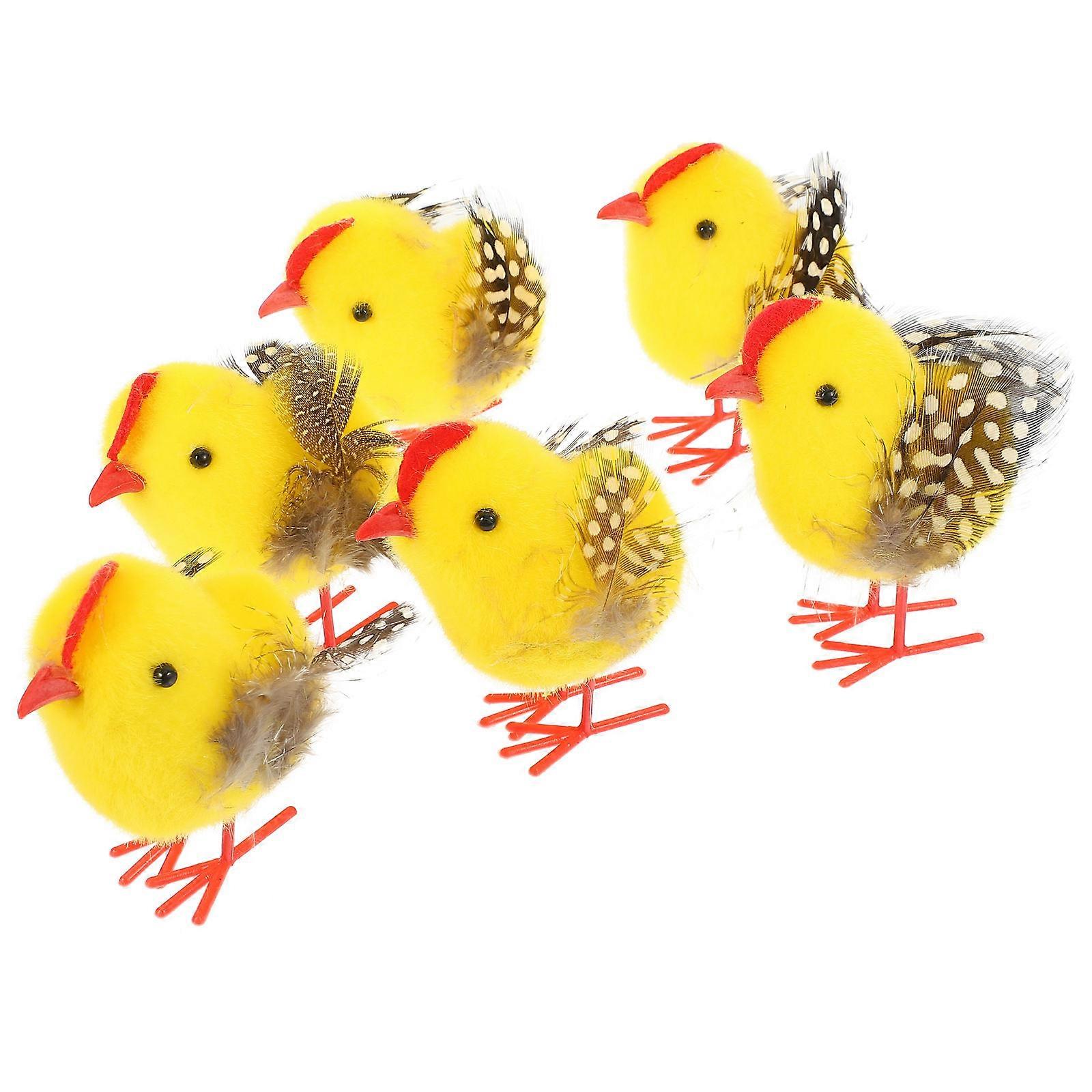 Easter Chicken Small Plush Chicken Decorative Ornament 24Pcs