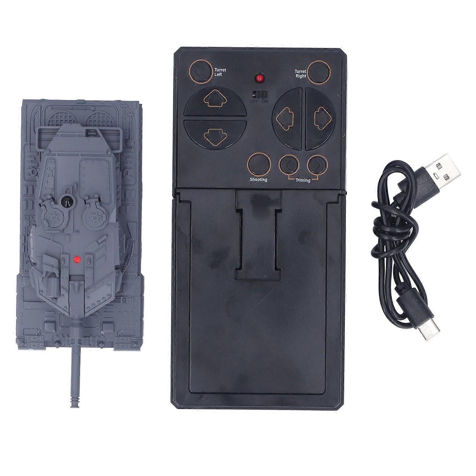 2.4G Remote Control Tank Toy 360 Degree Rotation USB Rechargeable Simulation Electric RC Tank Toy with Transparent Display Box