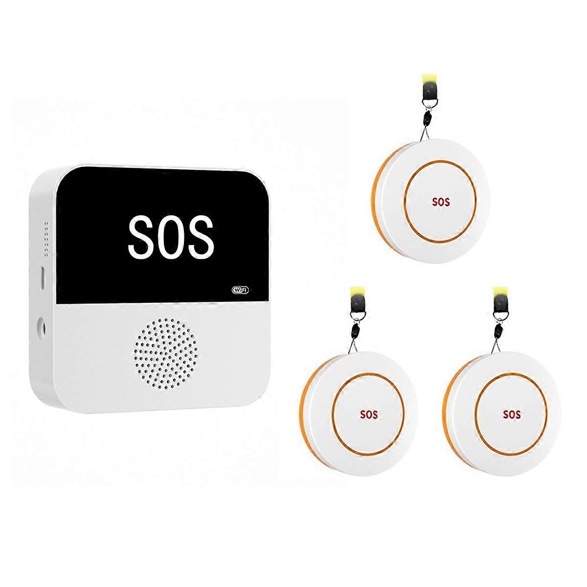 Tuya Smart WiFi SOS+3Call Button for Elderly Emergency Medicals Alert System with Caregiver Pager fo