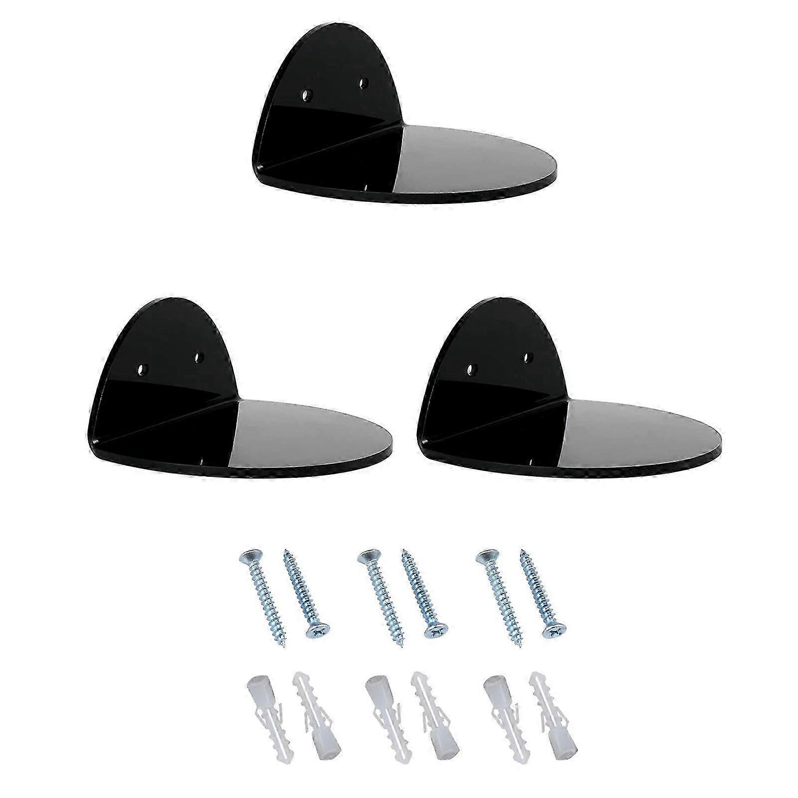 Muti-Functional Acrylic Floating Shelves Space saving Storage Solution Display Holder Rack for Living Rooms and Bedrooms Black 26s