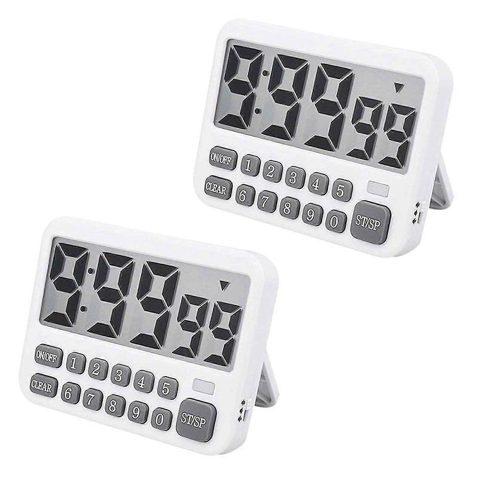 2X Digital Kitchen , Large Display Cooking Cycle Count Up/Down with Digits Directly Input, Loud Alarm