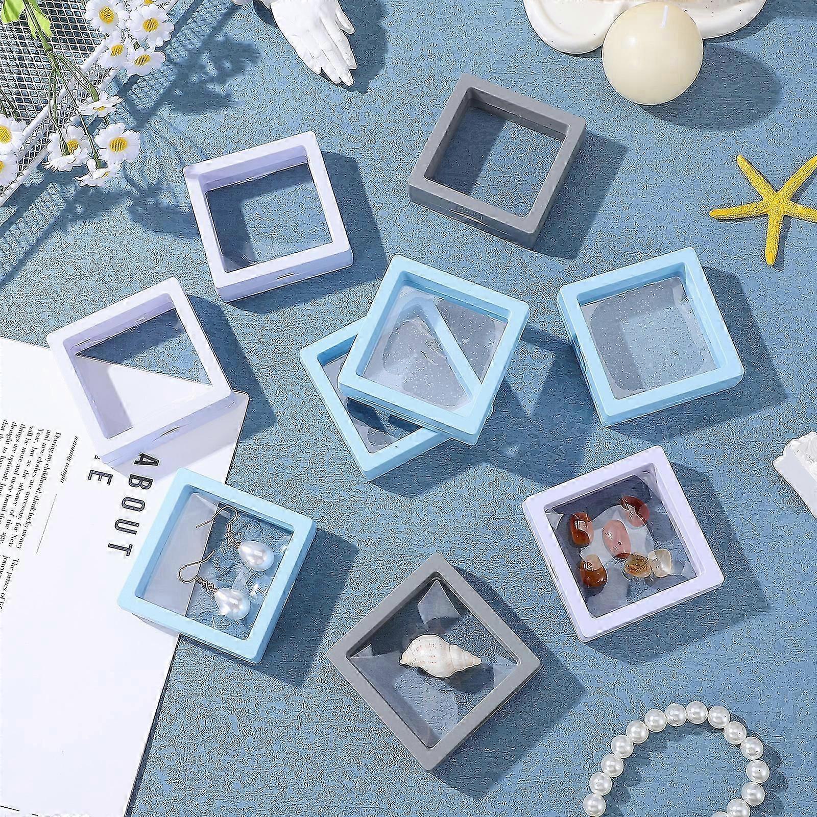 9pcs Floating Display Box Jewelry Display Frame Floating Display Case Transparent Frame Display Stand_i*